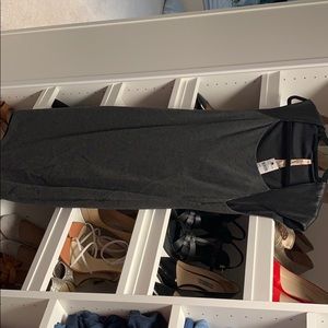 NWT Bailey 44 gray dress with leather sleeves